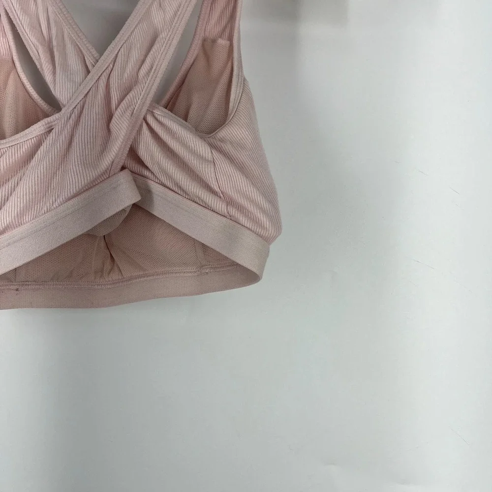 True & Co Womens Ribbed Crisscross‎ Back Sports Bra Yoga Top Athleisure Size XL - Picture 8 of 14
